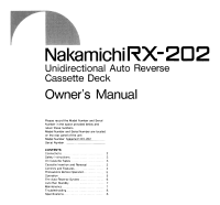 Nakamichi RX-202-Owners-Manual